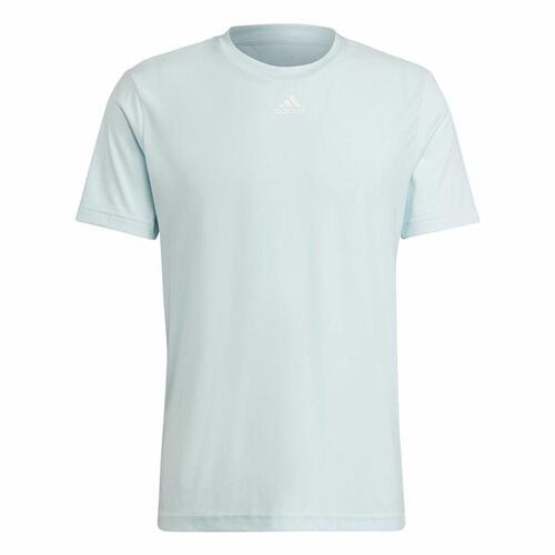 Kortærmet T-shirt til Mænd Adidas 3-Bar Graphic Blå Lyseblå L