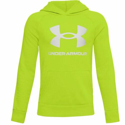 Hættetrøje til Børn Under Armour Rival Big Logo 1 Limegrøn 18-20 år
