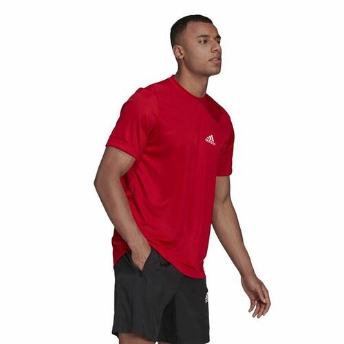 Kortærmet T-shirt til Mænd Aeroready Designed To Move Adidas Designed To Move Rød 2XL