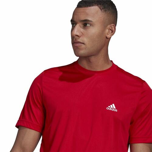 Kortærmet T-shirt til Mænd Aeroready Designed To Move Adidas Designed To Move Rød 2XL