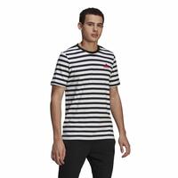 Kortærmet T-shirt til Mænd Essentials Stripey Adidas Embroidered Logo Sort M