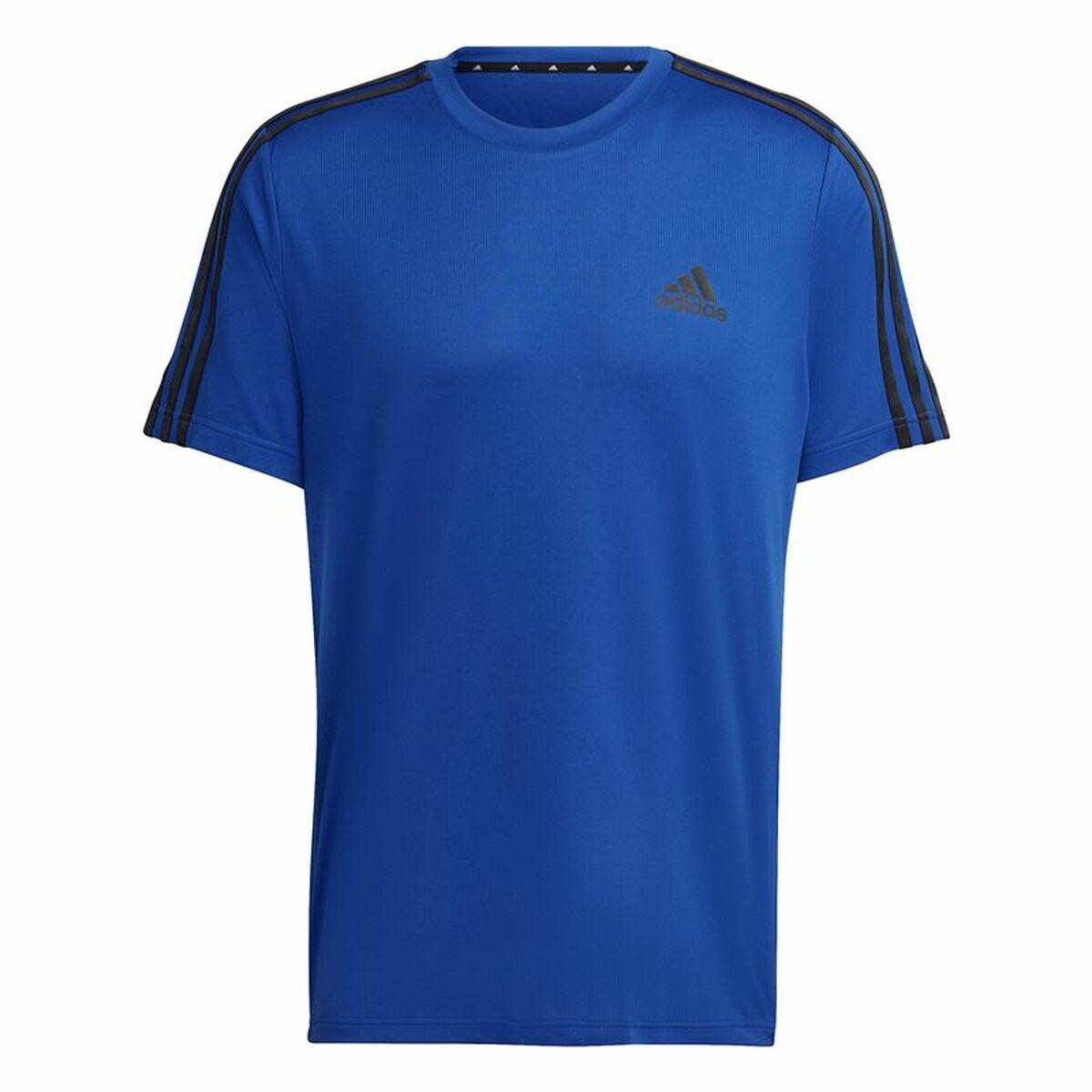 Kortærmet T-shirt til Mænd Adidas Aeroready Designed To Move Blå XL