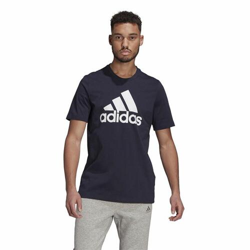 Kortærmet T-shirt til Mænd Essentials Big Logo Adidas Legend Ink Blå S