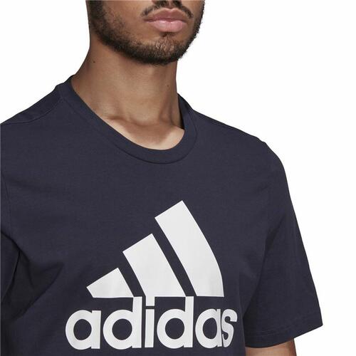 Kortærmet T-shirt til Mænd Essentials Big Logo Adidas Legend Ink Blå S