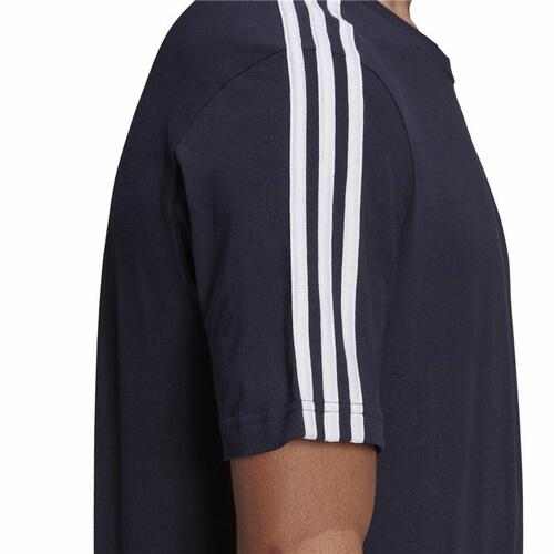 Kortærmet T-shirt til Mænd Essentials 3 bandas Adidas Legend Ink Blå Mørkeblå XS