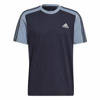 Kortærmet T-shirt til Mænd Adidas Essentials Mélange Mørkeblå XS