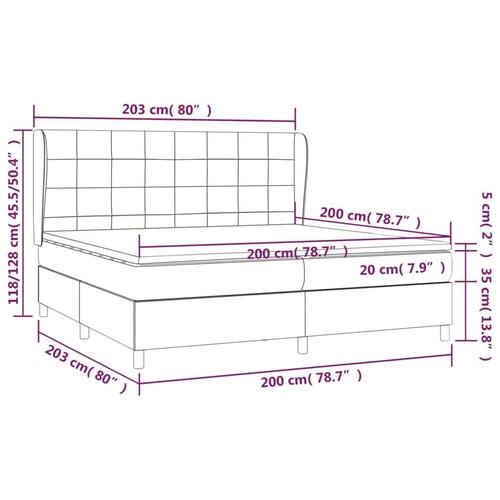 Kontinentalseng med madras 200x200 cm stof sort