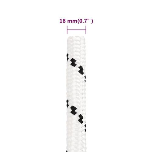 Arbejdsreb 18 mm 50 m polyester hvid