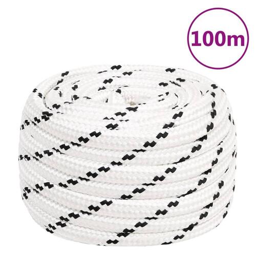 Arbejdsreb 16 mm 100 m polyester hvid