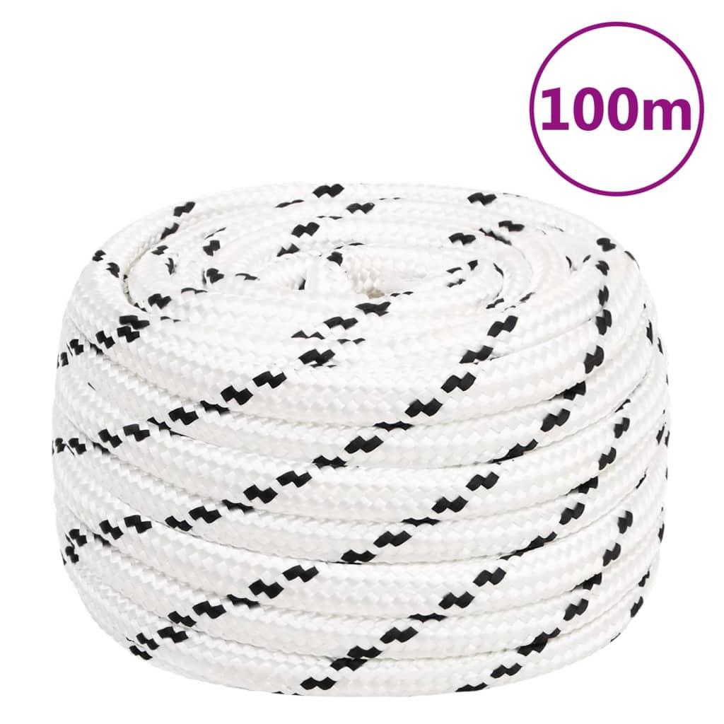 Arbejdsreb 16 mm 100 m polyester hvid
