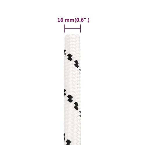 Arbejdsreb 16 mm 100 m polyester hvid