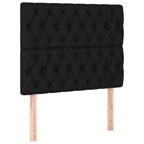 Kontinentalseng med madras 90×190 cm - stof, sort