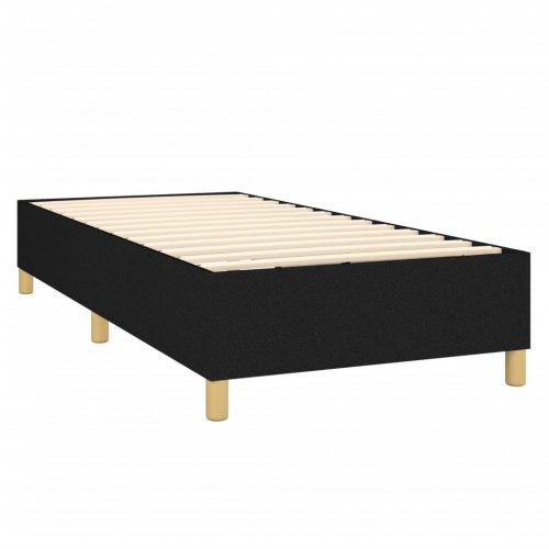 Kontinentalseng med madras 90 × 190 cm - stof, sort