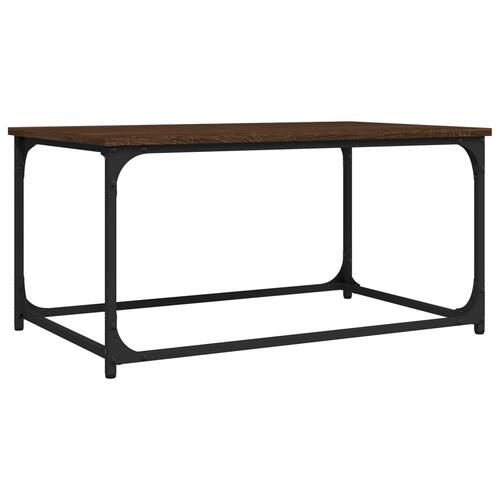 Sofabord 80x50x40 cm konstrueret træ og jern brun egetræ