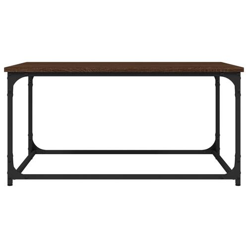Sofabord 80x50x40 cm konstrueret træ og jern brun egetræ