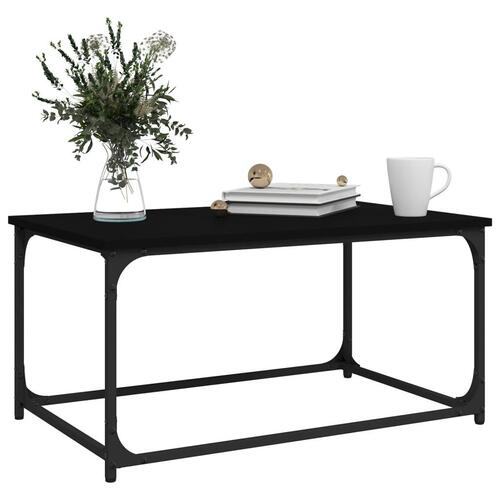 Sofabord 80x50x40 cm konstrueret træ og jern sort