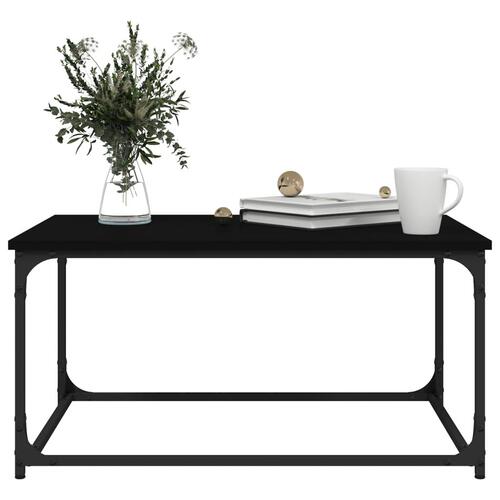 Sofabord 80x50x40 cm konstrueret træ og jern sort
