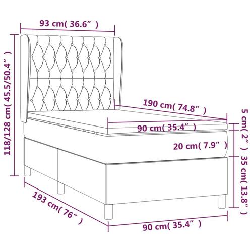 Kontinentalseng med madras 90x190 cm stof blå