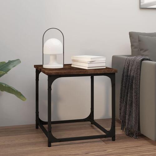 Sidebord 40x40x40 cm konstrueret træ røget egetræsfarve