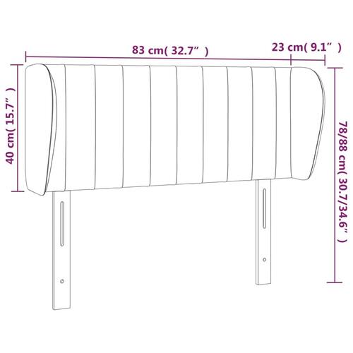 Sengegavl med kanter 83x23x78/88 cm stof sort