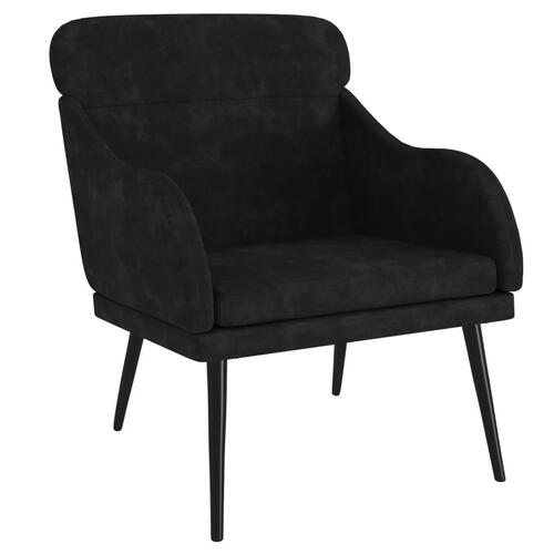 Lænestol 63x76x80 cm velour sort