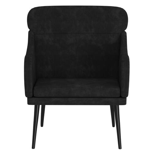Lænestol 63x76x80 cm velour sort