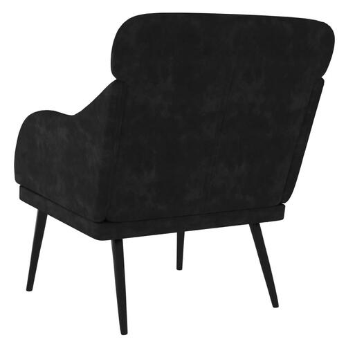 Lænestol 63x76x80 cm velour sort