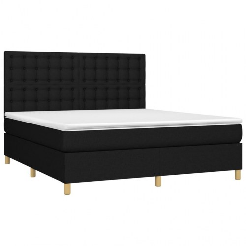 Kontinentalseng med madras 160×200 cm - stof, sort