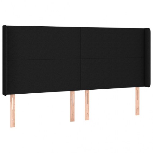 Kontinentalseng med madras 160x200 cm - stof, sort