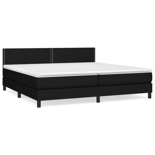 Kontinentalseng med madras 200 x 200 cm - stof, sort