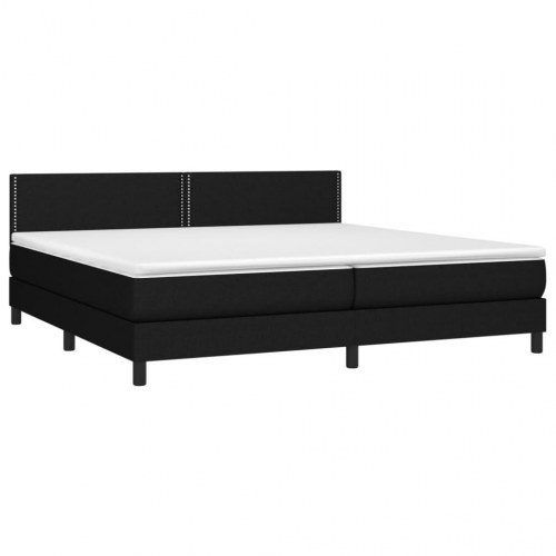 Kontinentalseng med madras 200 x 200 cm - stof, sort