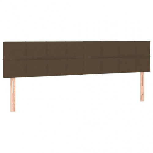 Kontinentalseng med madras 200 × 200 cm - stof, mørkebrun