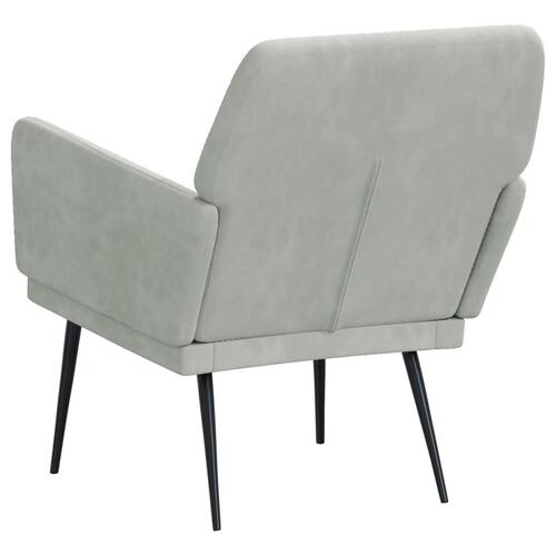 Lænestol 62x79x79 cm velour lysegrå