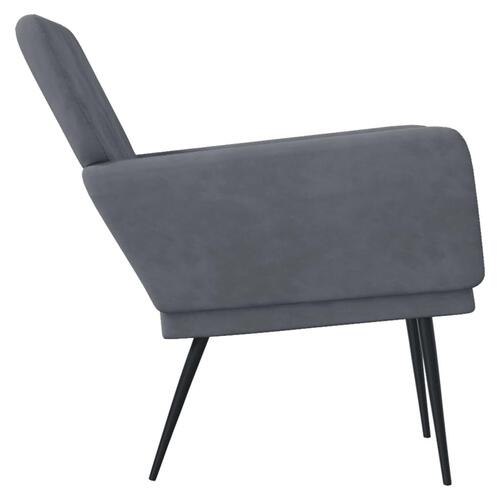 Lænestol 62x79x79 cm velour mørkegrå