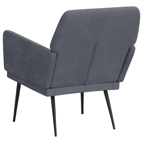 Lænestol 62x79x79 cm velour mørkegrå