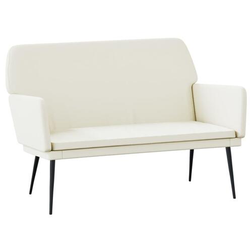 Bænk 108x79x79 cm velour cremefarvet