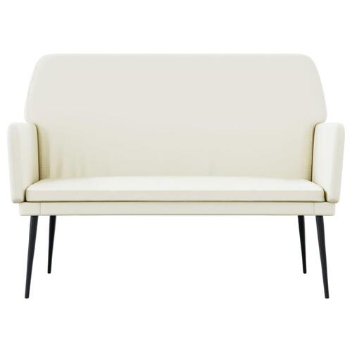 Bænk 108x79x79 cm velour cremefarvet