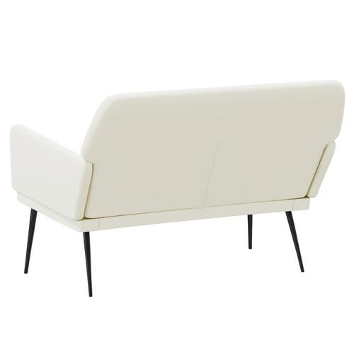 Bænk 108x79x79 cm velour cremefarvet