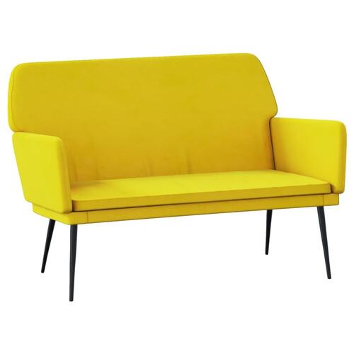Bænk 108x79x79 cm velour gul