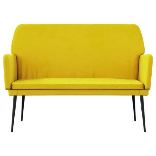 Bænk 108x79x79 cm velour gul
