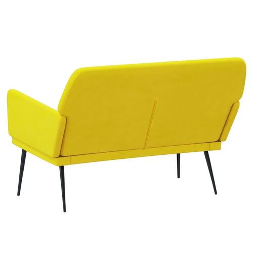 Bænk 108x79x79 cm velour gul