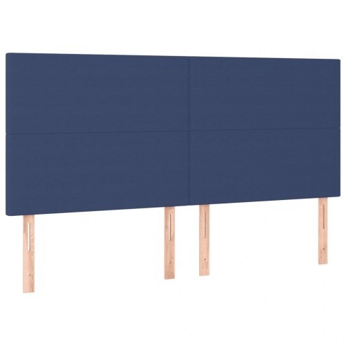Kontinentalseng med madras 160x200 cm - stof, blå