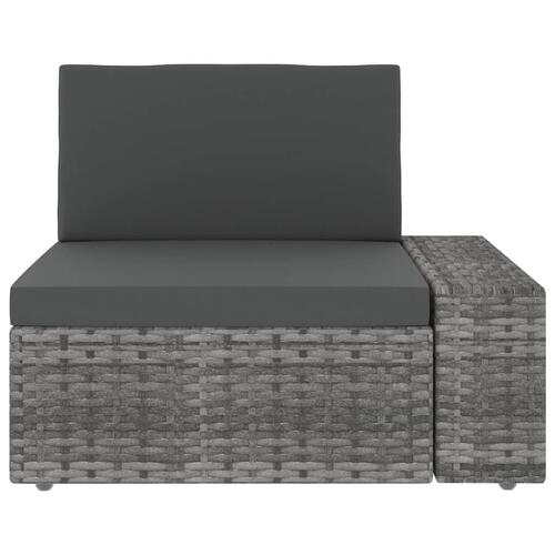 Loungesæt til haven 6 dele polyrattan grå