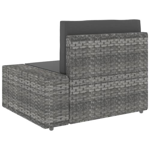 3-personers sofa modulær polyrattan grå