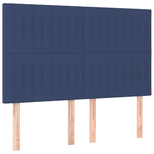 Kontinentalseng med madras 140×200 cm - stof, blå