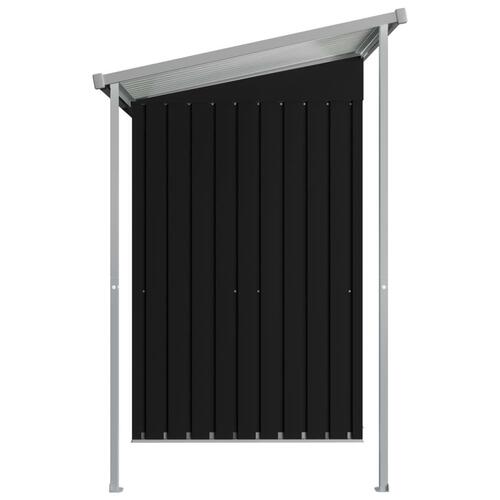 Haveskur med forlænget tag 346x121x181 cm stål antracitgrå