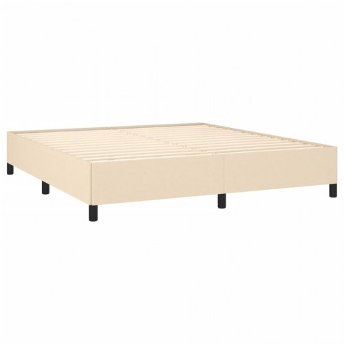 Kontinentalseng med madras 180x200 cm - stof, cremefarvet