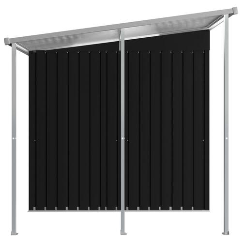 Haveskur med forlænget tag 346x193x181 cm stål antracitgrå