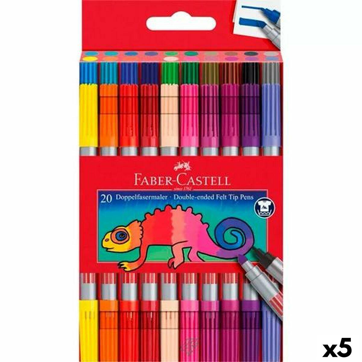 Sæt med Fiberpenne Faber-Castell Æske Multifarvet (5 enheder)