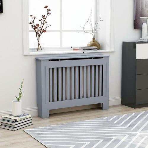 Radiatorskjuler 112x19x81,5 cm MDF antracitgrå